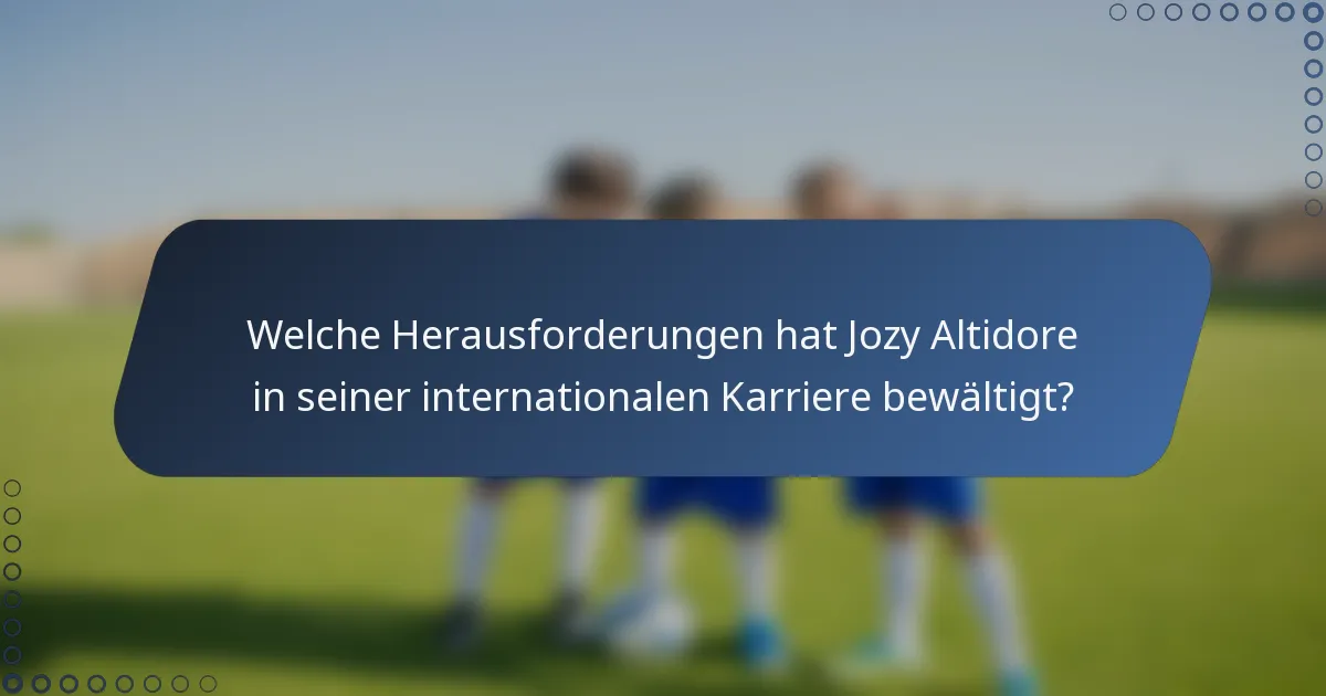 Welche Herausforderungen hat Jozy Altidore in seiner internationalen Karriere bewältigt?