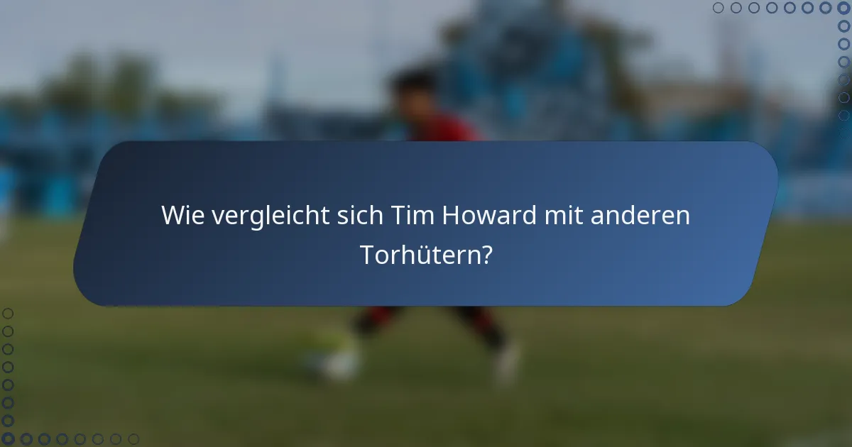 Wie vergleicht sich Tim Howard mit anderen Torhütern?